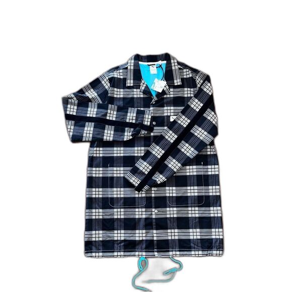 PUMA x RHUDE AOP Urban Plaid Longline Coat Turquoise Lining Men’s L Streetwear - Picture 5 of 12